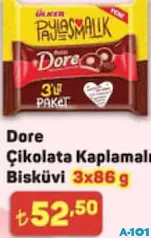 ÜLKER DORE ÇİKOLATA KAPLAMALI BİSKÜVİ 3X86 G
